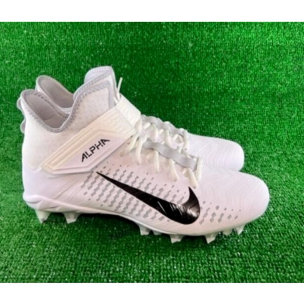 Men's Nike Alpha Menace Pro 2 Mid White Football Cleats BV3951-100 Size 15
